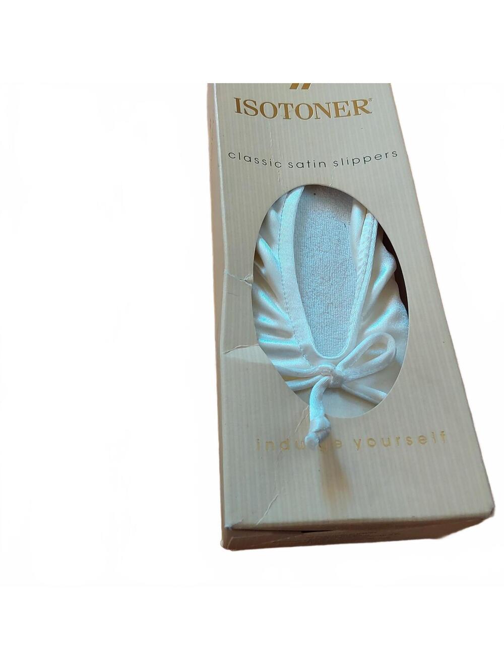 NEW in box! Isotoner Classic Satin Ballerina slippers LG 8-9